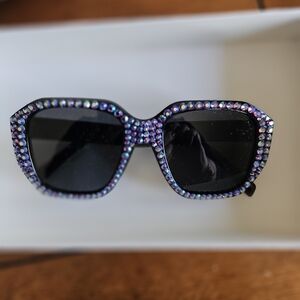 Kirks Folly Black Sunglasses Rhinestones